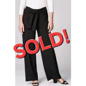 Tie Waist Pull-on Wide Leg Pants Black 3X Wearever Collection From J. Ji…